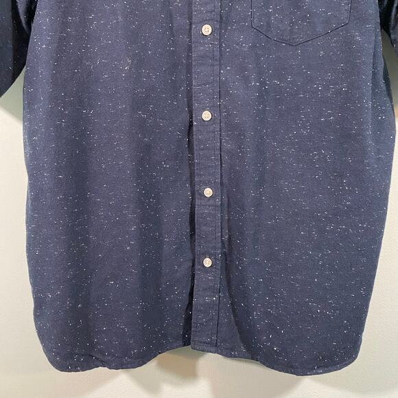Flint And Tinder Navy Speckle Fabric Slim Fit Short Sleeve Button Up Shirt XXL - Picture 3 of 8